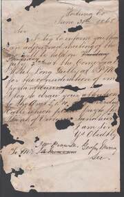 Document - ANCIENT ORDER OF FORESTERS NO. 3770 COLLECTION: CORRESPONDENCE