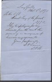 Document - ANCIENT ORDER OF FORESTERS NO. 3770 COLLECTION: CORRESPONDENCE