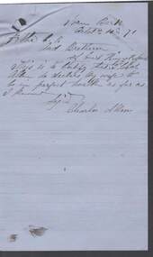 Document - ANCIENT ORDER OF FORESTERS NO. 3770 COLLECTION: CORRESPONDENCE