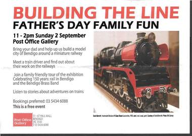 Document - RAILWAYS COLLECTION: POST OFFICE GALLERY ADVERT FOR THE BUILDING OF A MODEL RAILWAY
