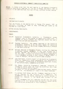 Document - NOTES RELATING TO: A MEETING OF THE BENDIGO BICENTENNIAL COMMUNITY CONSULTATIVE COMMITTEE (1987), 27/01/1987