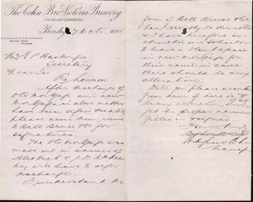 Document - COHN BROTHERS COLLECTION: 1895 HANDWRITTEN NOTE