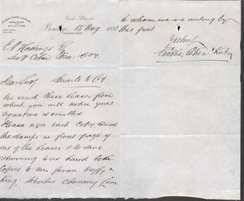 Document - COHN BROTHERS COLLECTION: 1895 HANDWRITTEN NOTE