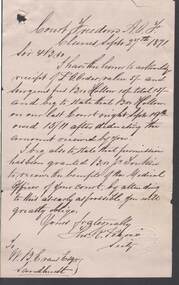 Document - ANCIENT ORDER OF FORESTERS NO. 3770 COLLECTION: CORRESPONDENCE