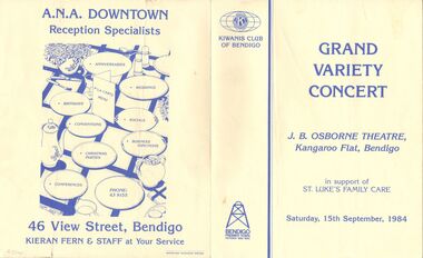 Document - GRAND VARIETY CONCERT, J. B. OSBORNE THEATRE, 15 September 1984