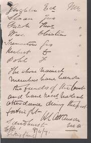 Document - ANCIENT ORDER OF FORESTERS NO. 3770 COLLECTION: CORRESPONDENCE
