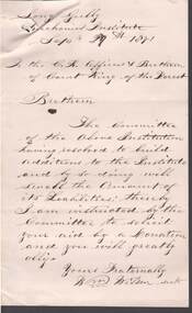 Document - ANCIENT ORDER OF FORESTERS NO. 3770 COLLECTION: CORRESPONDENCE