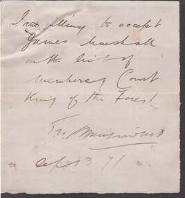 Document - ANCIENT ORDER OF FORESTERS NO. 3770 COLLECTION: CORRESPONDENCE