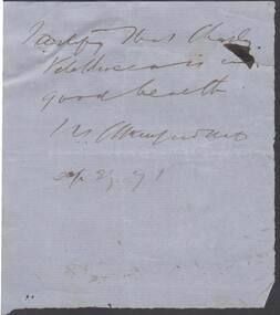 Document - ANCIENT ORDER OF FORESTERS NO. 3770 COLLECTION: CORRESPONDENCE