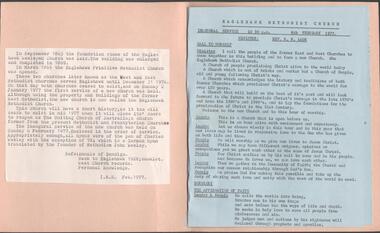 Book - INAUGURAL SERVICE EAGLEHAWK METHODIST CHURCH, 1977