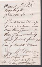 Document - ANCIENT ORDER OF FORESTERS NO. 3770 COLLECTION: CORRESPONDENCE
