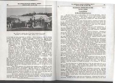 Book - RAILWAYS COLLECTION: THE AUSTRALIAN RAILWAY HISTORICAL SOCIETY NOVEMBER 1956, 1956