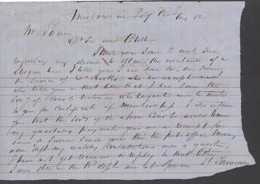 Document - ANCIENT ORDER OF FORESTERS NO. 3770 COLLECTION: CORRESPONDENCE