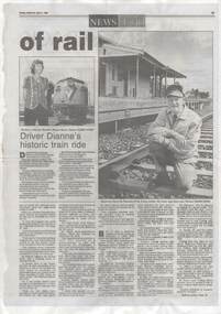 Newspaper - RAILWAYS COLLECTION: DRIVER DIANNE'S HISTORIC TRAIN RIDE