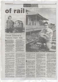 Newspaper - RAILWAYS COLLECTION: DRIVER DIANNE'S HISTORIC TRAIN RIDE