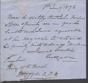 Document - ANCIENT ORDER OF FORESTERS NO. 3770 COLLECTION: CORRESPONDENCE