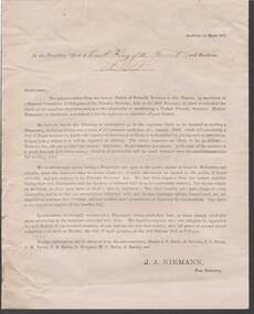 Document - ANCIENT ORDER OF FORESTERS NO. 3770 COLLECTION: CORRESPONDENCE