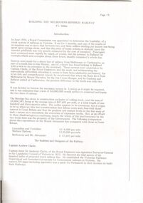 Document - BUILDING THE MELBOURNE TO BENDIGO RAILWAY