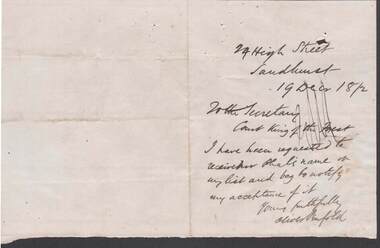Document - ANCIENT ORDER OF FORESTERS NO. 3770 COLLECTION: CORRESPONDENCE