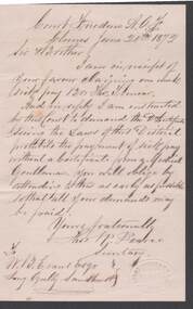 Document - ANCIENT ORDER OF FORESTERS NO. 3770 COLLECTION: CORRESPONDENCE