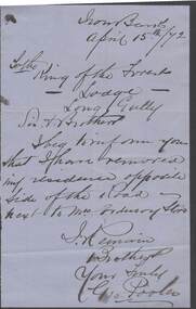 Document - ANCIENT ORDER OF FORESTERS NO. 3770 COLLECTION: CORRESPONDENCE