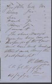 Document - ANCIENT ORDER OF FORESTERS NO. 3770 COLLECTION: CORRESPONDENCE