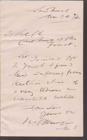 Document - ANCIENT ORDER OF FORESTERS NO. 3770 COLLECTION: CORRESPONDENCE