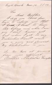 Document - ANCIENT ORDER OF FORESTERS NO. 3770 COLLECTION: CORRESPONDENCE