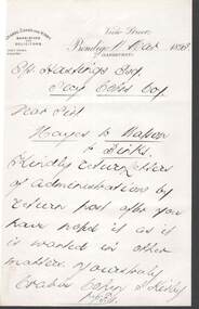 Document - COHN BROTHERS COLLECTION: 1895 HANDWRITTEN NOTE