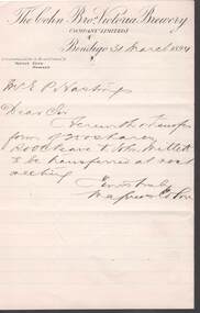 Document - COHN BROTHERS COLLECTION: 1894 HANDWRITTEN NOTE