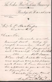 Document - COHN BROTHERS COLLECTION: 1894 HANDWRITTEN NOTE