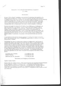 Document - RAILWAYS COLLECTION: BUILDING THE MELBOURNE TO BENDIGO RAILWAY  BY P.MILLAR