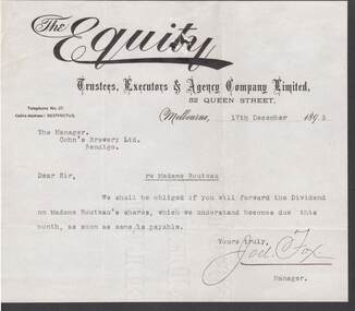 Document - COHN BROTHERS COLLECTION: 1895 LETTER