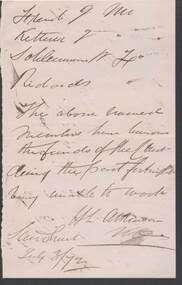 Document - ANCIENT ORDER OF FORESTERS NO. 3770 COLLECTION: CORRESPONDENCE