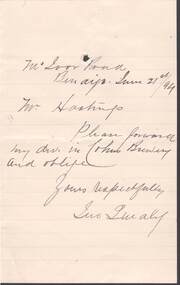 Document - COHN BROTHERS COLLECTION: HANDWRITTEN NOTE