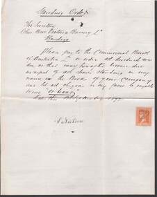 Document - COHN BROTHERS COLLECTION: 1892 HANDWRITTEN NOTE