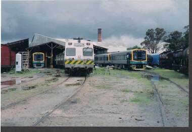 Photograph - RAILWAYS COLLECTION:  TRAIN CARRIAGES INCLUDING A HITACHI TRAIN