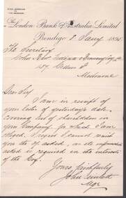 Document - COHN BROTHERS COLLECTION: 1895 HANDWRITTEN NOTE