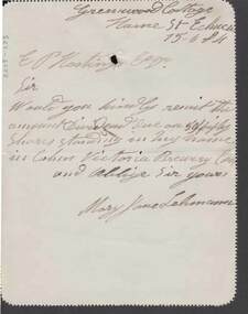 Document - COHN BROTHERS COLLECTION: 1894 POSTAL LETTER CARD