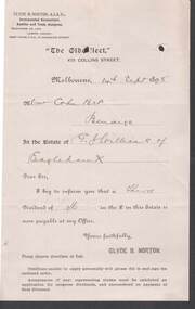 Document - COHN BROTHERS COLLECTION: 1895 NOTE FROM NORTON ACCOUNTANT