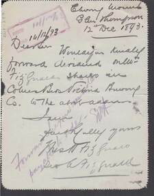 Postcard - COHN BROTHERS COLLECTION: 1893 LETTER CARD