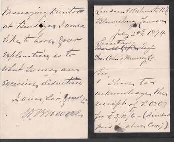 Document - COHN BROTHERS COLLECTION: 1894 LETTER