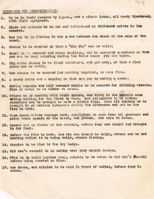Document - ''PROGRAMME: FOR ABORIGINE CAMP''