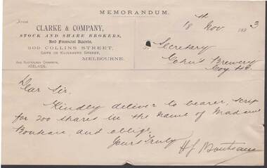 Document - COHN BROTHERS COLLECTION: 1893 LETTER