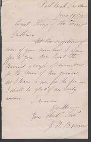 Document - ANCIENT ORDER OF FORESTERS NO. 3770 COLLECTION: CORRESPONDENCE