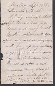 Document - ANCIENT ORDER OF FORESTERS NO. 3770 COLLECTION: CORRESPONDENCE