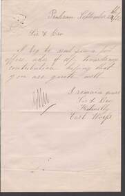 Document - ANCIENT ORDER OF FORESTERS NO. 3770 COLLECTION: CORRESPONDENCE