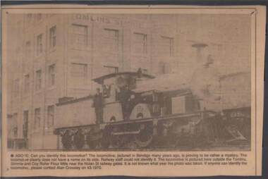 Newspaper - RAILWAYS COLLECTION: PHOTO OF AN OLD STEAM TRAIN