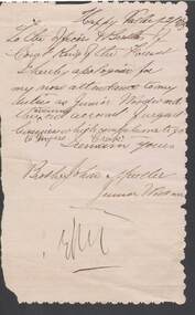 Document - ANCIENT ORDER OF FORESTERS NO. 3770 COLLECTION: CORRESPONDENCE