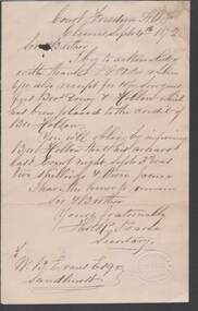 Document - ANCIENT ORDER OF FORESTERS NO. 3770 COLLECTION: CORRESPONDENCE